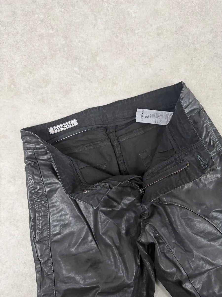 2010s Dirk Bikkembergs Black Waxed Slim Obscure Pants tjJINQZ 6