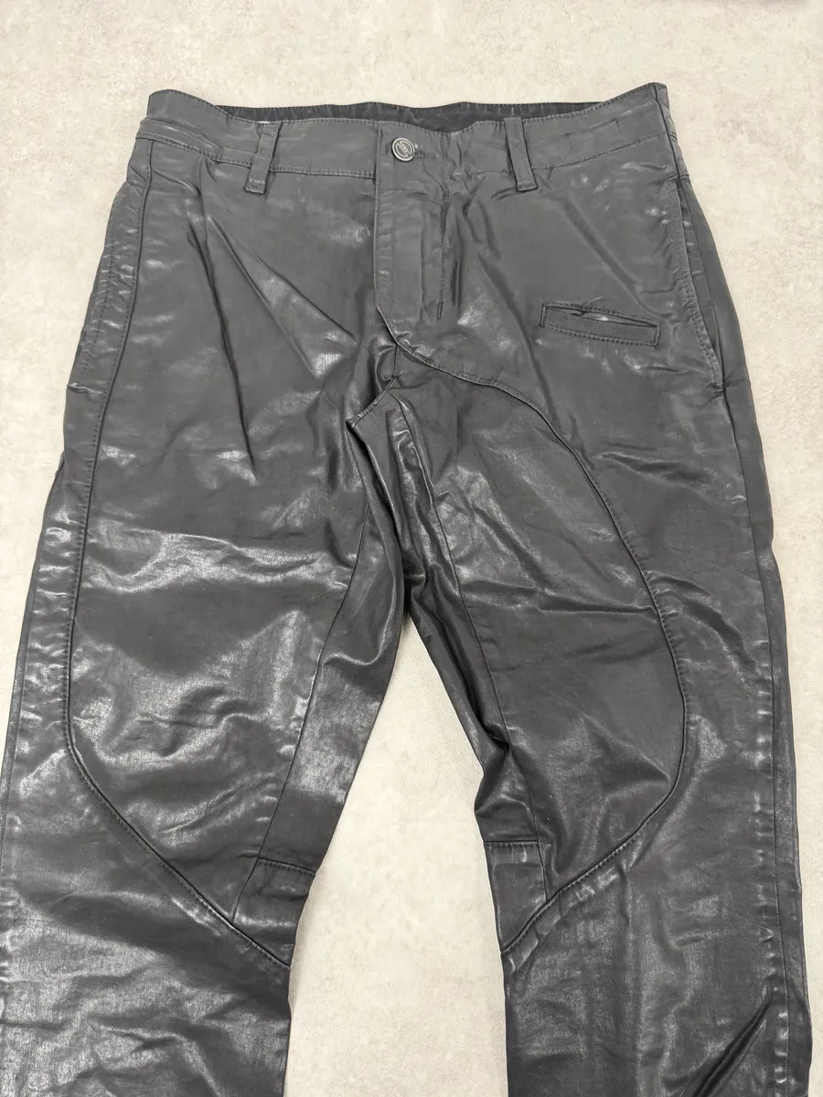2010s Dirk Bikkembergs Black Waxed Slim Obscure Pants tjJINQZ 9