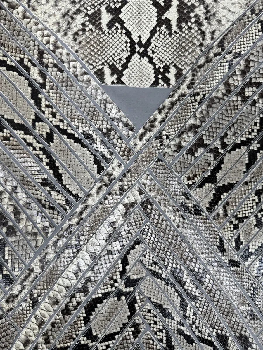 2010s Dirk Bikkembergs Grey & Beige Python Snakeskin Leather Jacket bsFakey 5