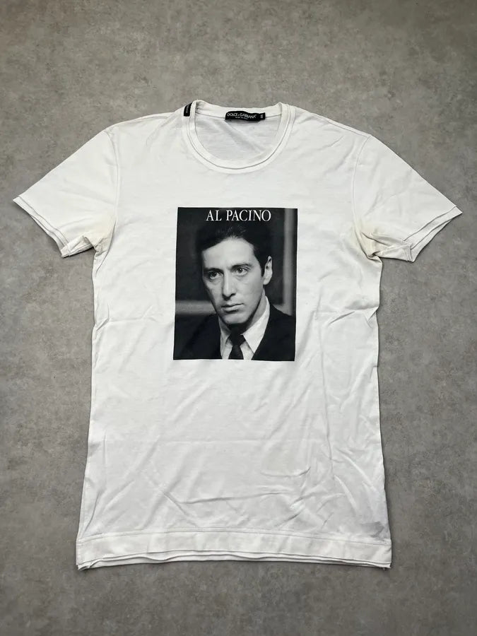 2010s Dolce & Gabbana Al Pacino White T-Shirt JaQFHVB 0