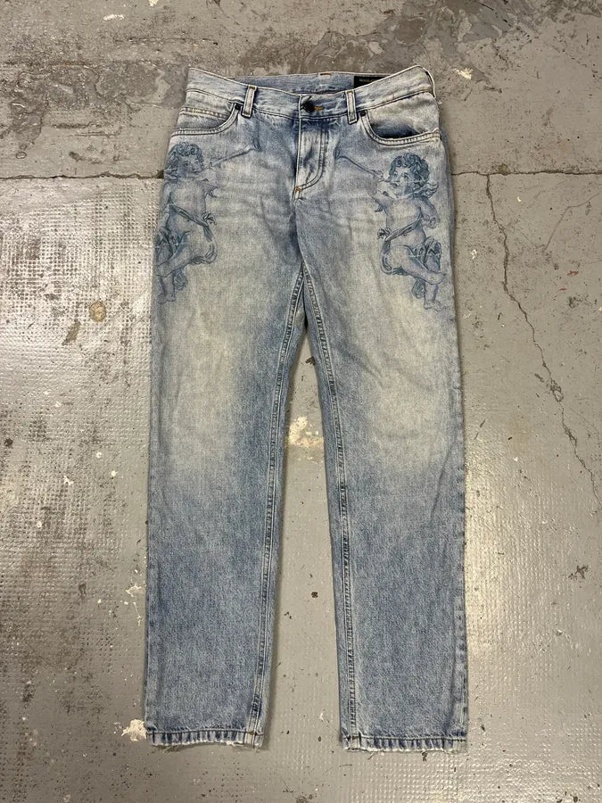 2010s Dolce & Gabbana Angels Blue Denim Jeans VGUUSrr 0