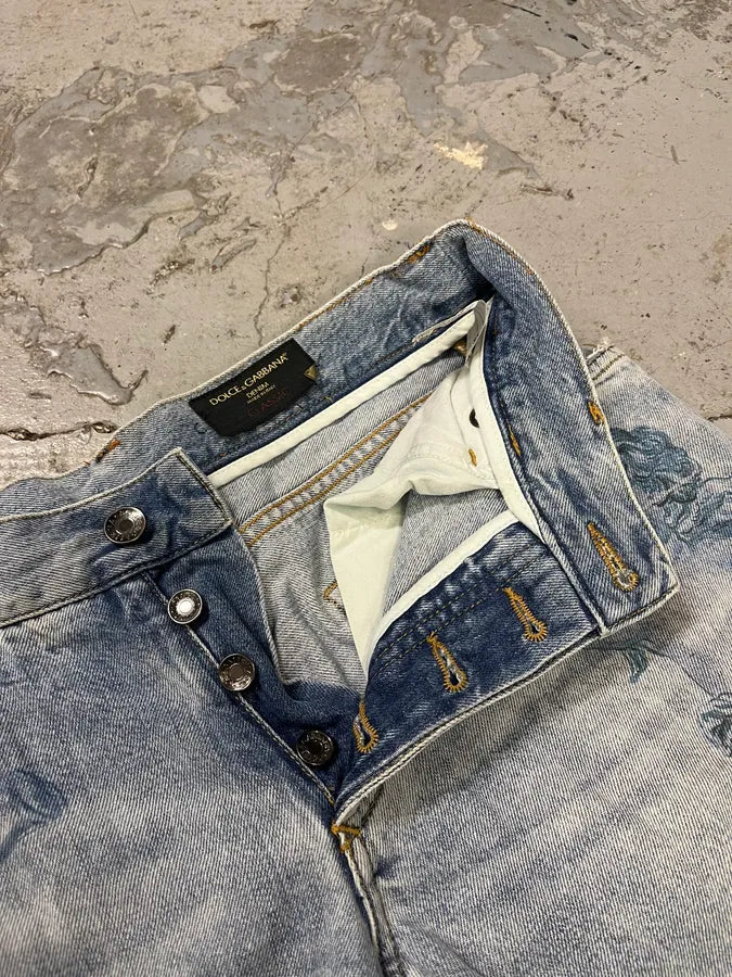 2010s Dolce & Gabbana Angels Blue Denim Jeans VGUUSrr 6