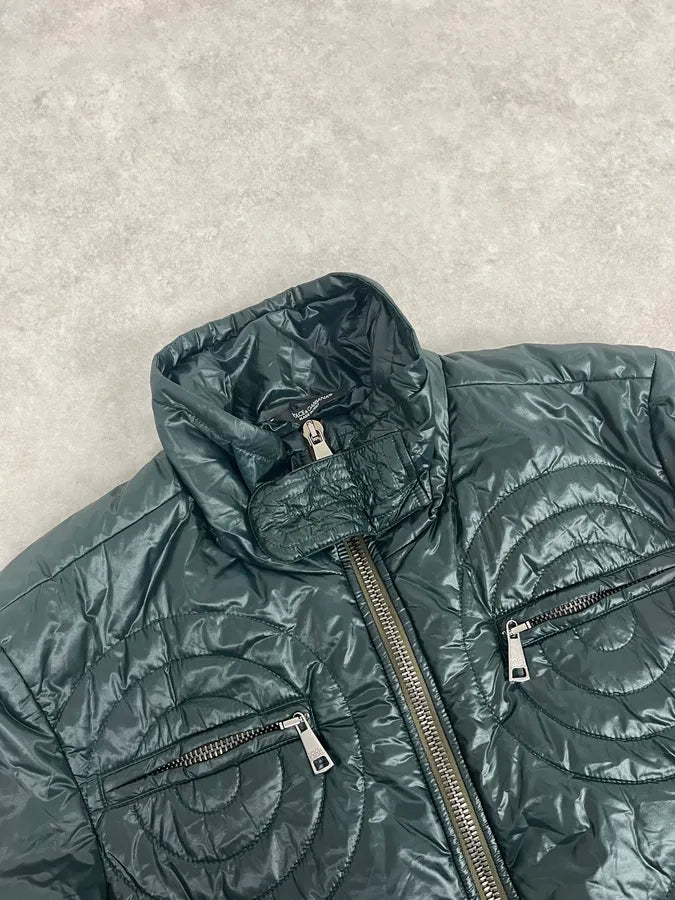 2010s Dolce & Gabbana Avant-Garde Dark Green Puffer Jacket ahGhLjB 4