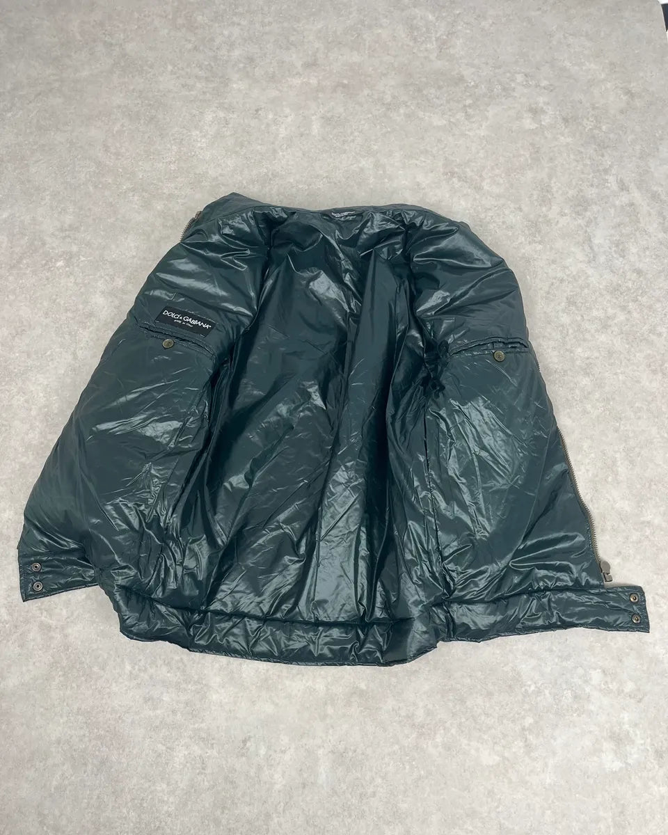 2010s Dolce & Gabbana Avant-Garde Dark Green Puffer Jacket ahGhLjB 8