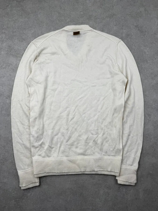2000s Dolce & Gabbana Beige Wool Double V-Neck Sweater fEavaHd 1