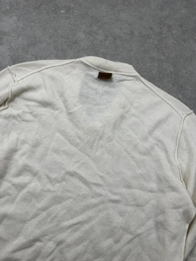 2000s Dolce & Gabbana Beige Wool Double V-Neck Sweater fEavaHd 5