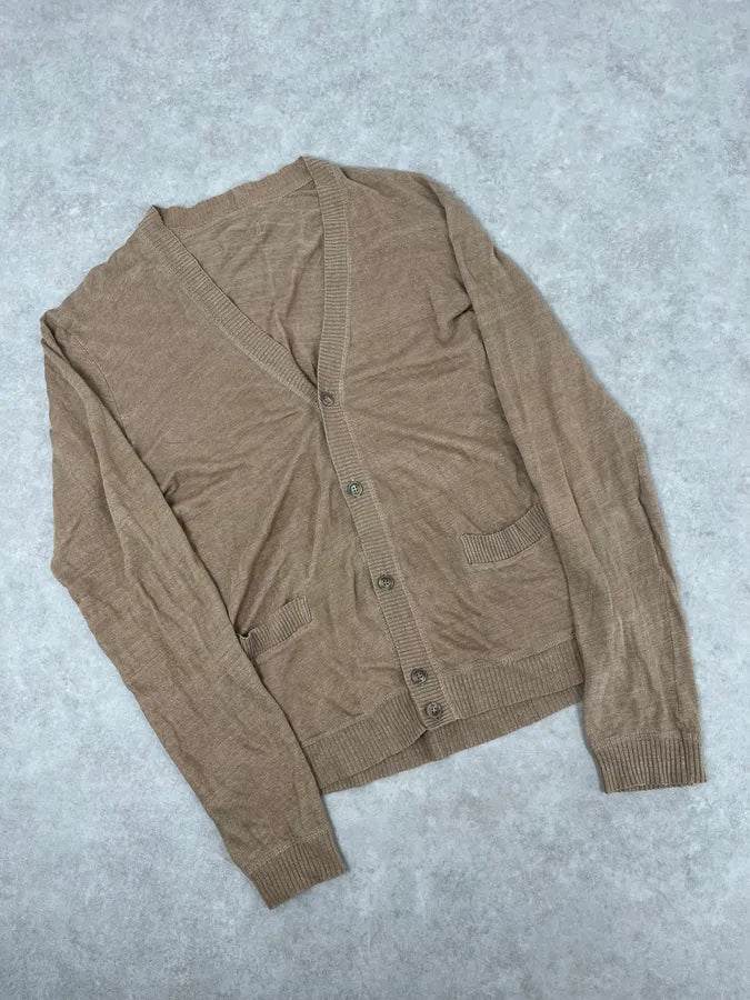 2010s Dolce & Gabbana Beige Minimalist Cardigan Sweater qYiOSvy 3