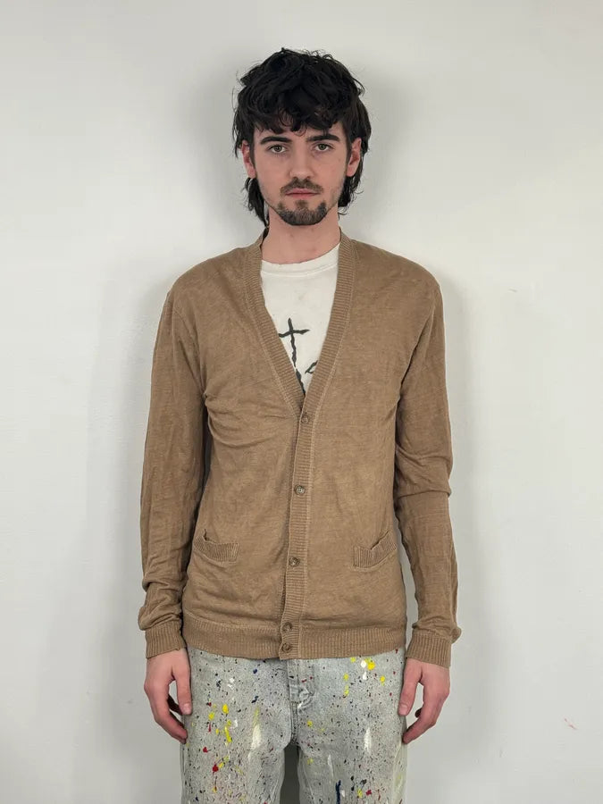 2010s Dolce & Gabbana Beige Minimalist Cardigan Sweater qYiOSvy 1