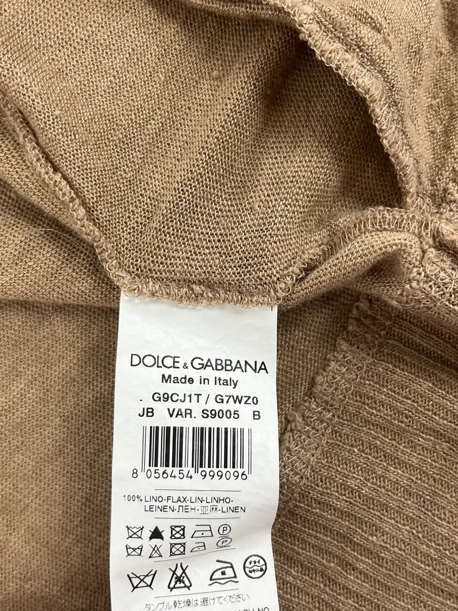 2010s Dolce & Gabbana Beige Minimalist Cardigan Sweater qYiOSvy 8