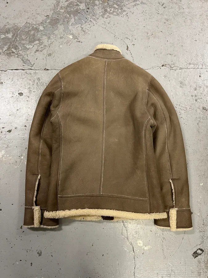 2010s Dolce & Gabbana Beige Shearling Leather Jacket SInzxce 4