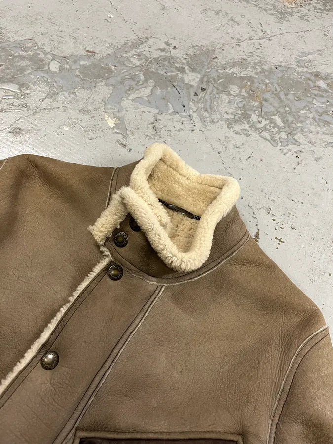2010s Dolce & Gabbana Beige Shearling Leather Jacket SInzxce 5