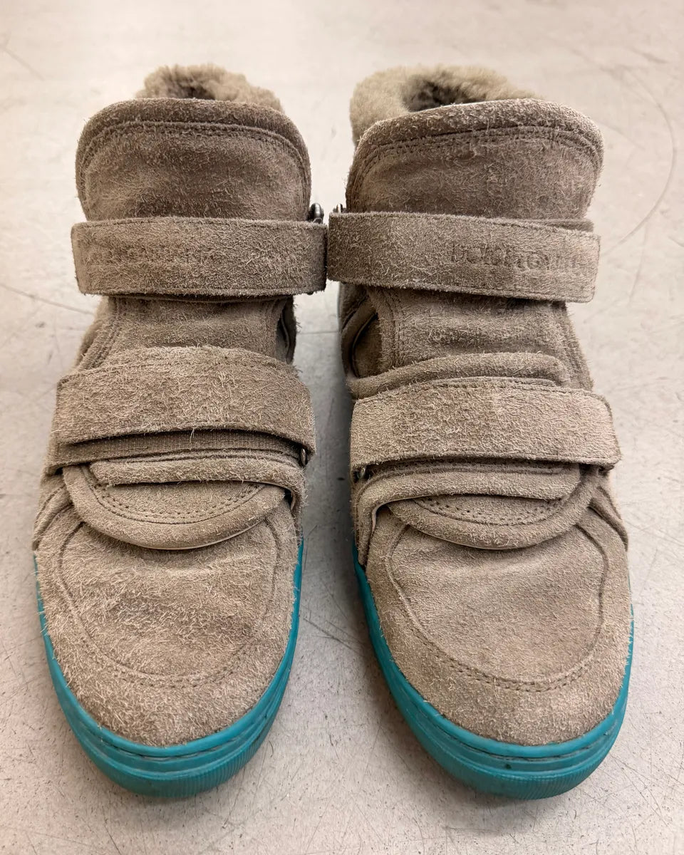 2010s Dolce & Gabbana Beige Suede Leather Mid Scratch Sneakers gUnJRRW 2