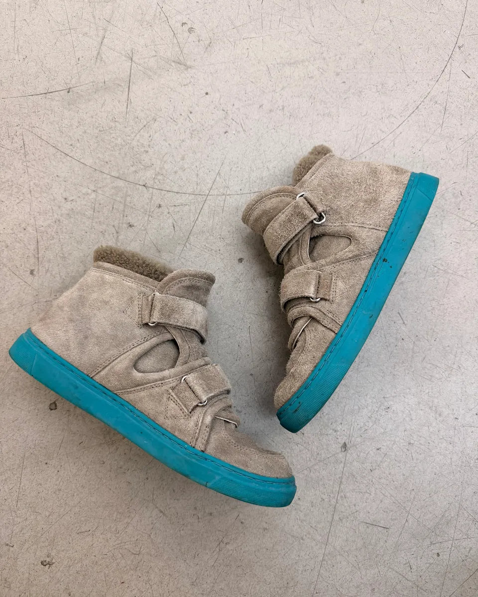 2010s Dolce & Gabbana Beige Suede Leather Mid Scratch Sneakers gUnJRRW 4