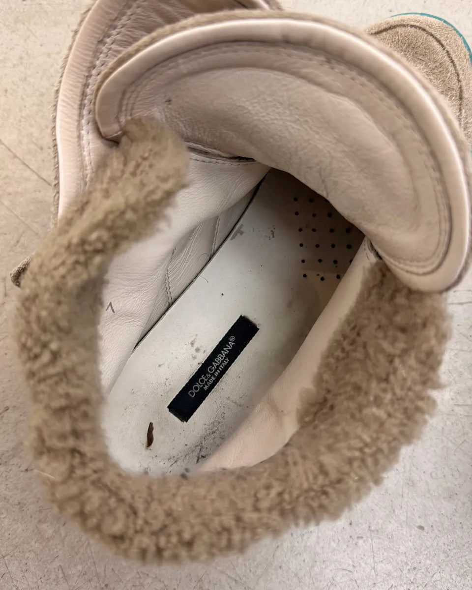2010s Dolce & Gabbana Beige Suede Leather Mid Scratch Sneakers gUnJRRW 9