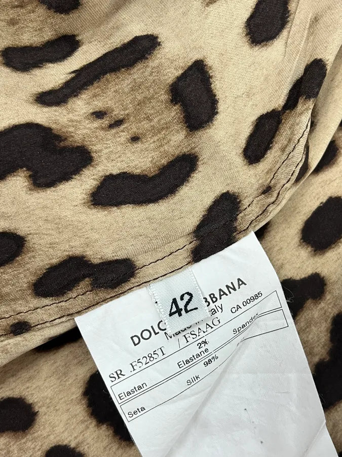 2010s Dolce & Gabbana Beige Leopard Print Silk Shirt FSTPBwE 9