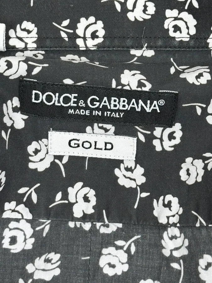 2010s Dolce & Gabbana Black & White Floral Premium Shirt qiPGuqb 8