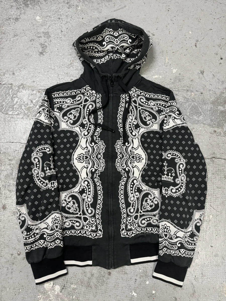 2010s Dolce & Gabbana Black & White Presley Hooded Sweatshirt simZvBm 0