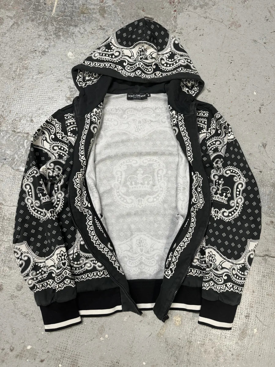 2010s Dolce & Gabbana Black & White Presley Hooded Sweatshirt simZvBm 6