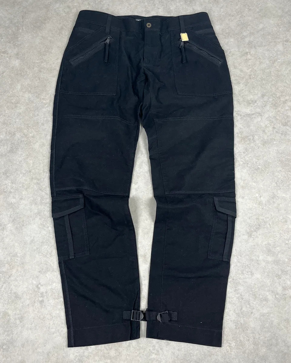 2010s Dolce & Gabbana Black Cargo Zip Multi Pockets Pants LGWLEYx 0