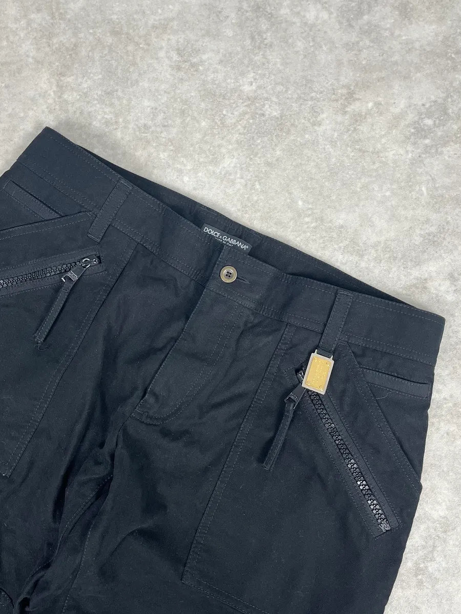 2010s Dolce & Gabbana Black Cargo Zip Multi Pockets Pants LGWLEYx 5