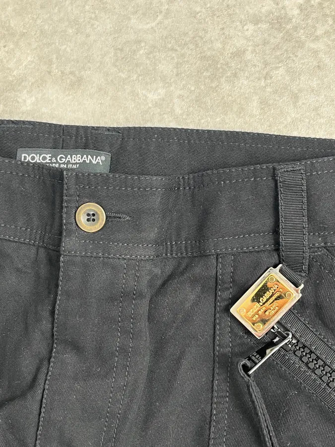 2010s Dolce & Gabbana Black Cargo Zip Multi Pockets Pants LGWLEYx 6
