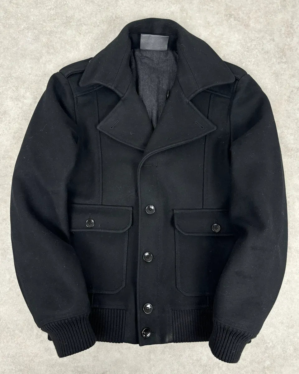 AW2006 Dolce & Gabbana Black Classy Buttoned Wool Jacket DEGejsX 0