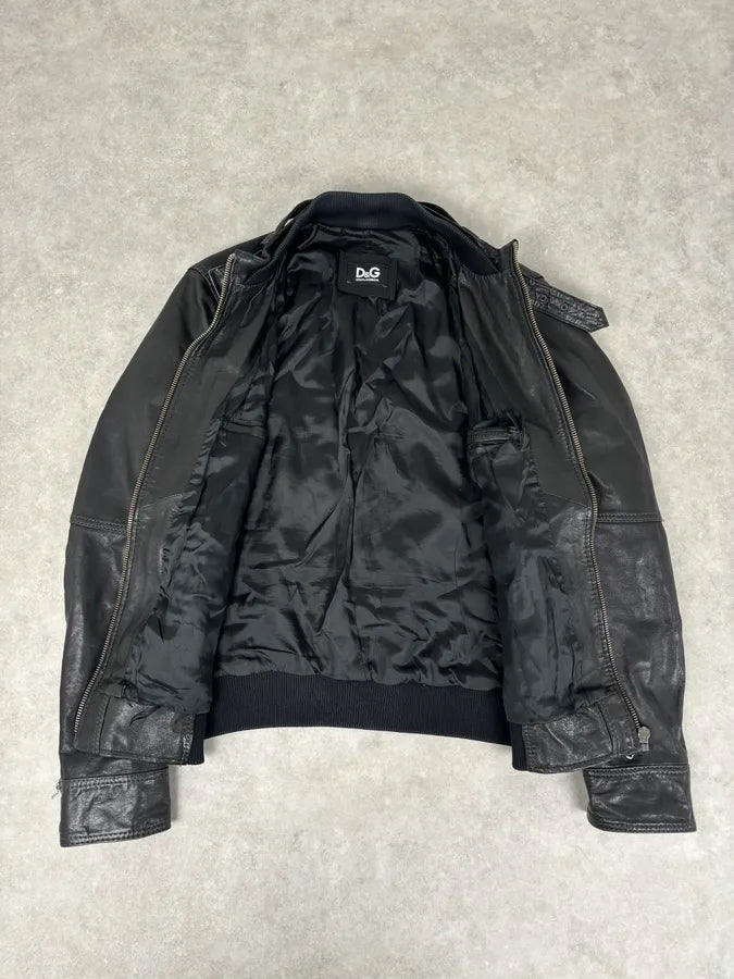 2010s Dolce & Gabbana Black Classy Leather Jacket UecsGhs 6
