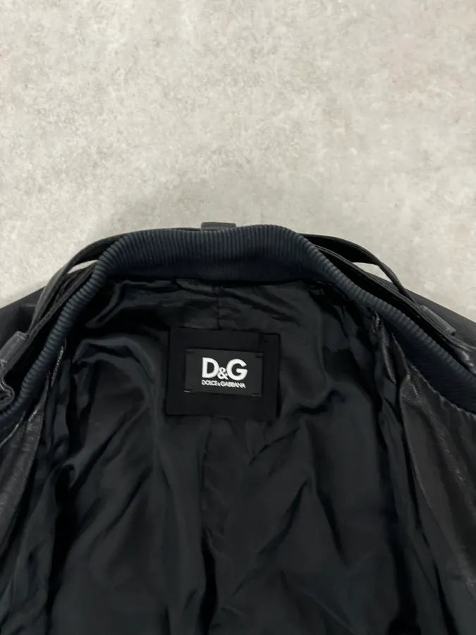 2010s Dolce & Gabbana Black Classy Leather Jacket UecsGhs 7