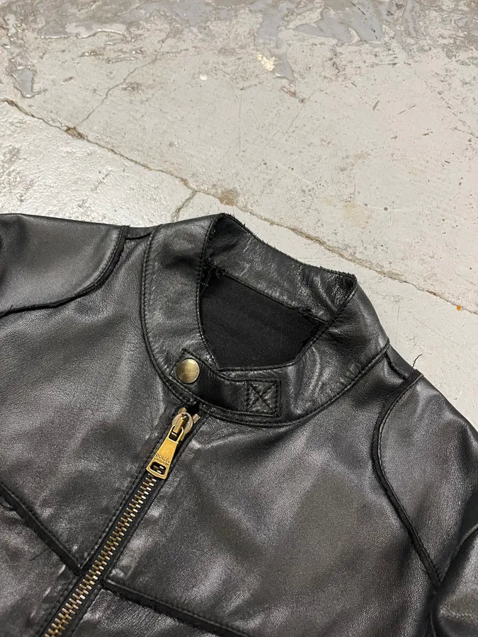 2010s Dolce & Gabbana Black Distressed Biker Leather Jacket BiJXvzk 4