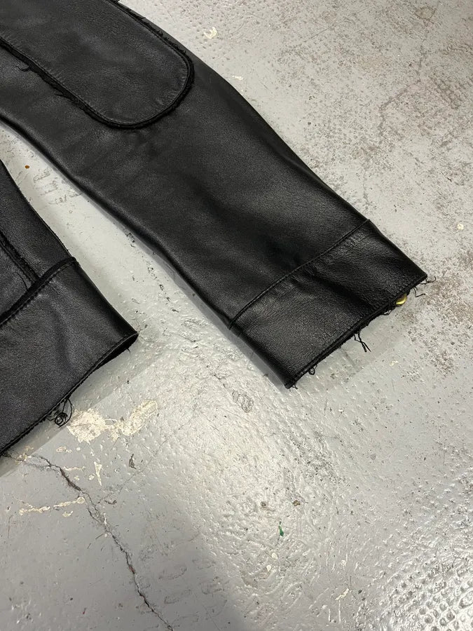 2010s Dolce & Gabbana Black Distressed Biker Leather Jacket BiJXvzk 5