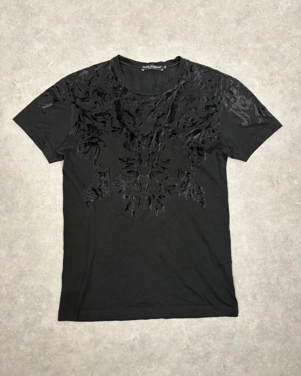 2010s Dolce & Gabbana Black Embroidered T-Shirt kUIUxbb 0
