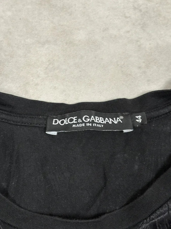 2010s Dolce & Gabbana Black Embroidered T-Shirt kUIUxbb 6