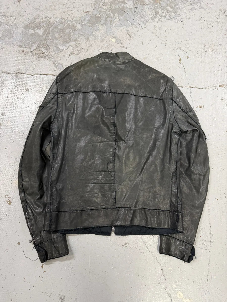 2010s Dolce & Gabbana Black Eroded Biker Leather Jacket RTWTxxt 1