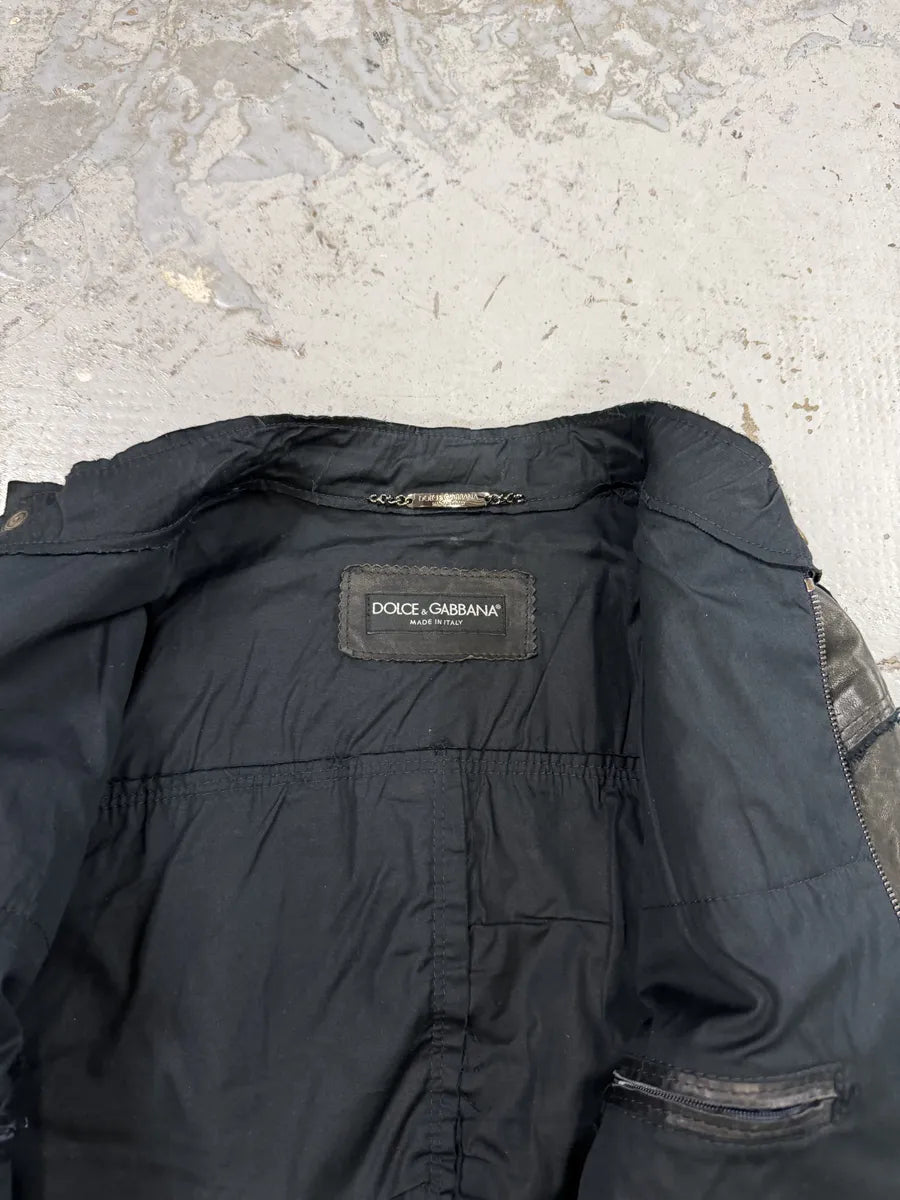 2010s Dolce & Gabbana Black Eroded Biker Leather Jacket RTWTxxt 7