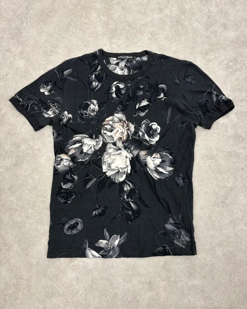 2010s Dolce & Gabbana Black Floral T-Shirt uzQUYfx 0