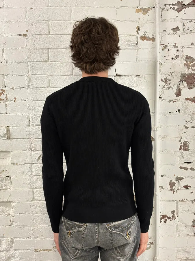 2010s Dolce & Gabbana Black Henley Sweater rNJsMTy 2