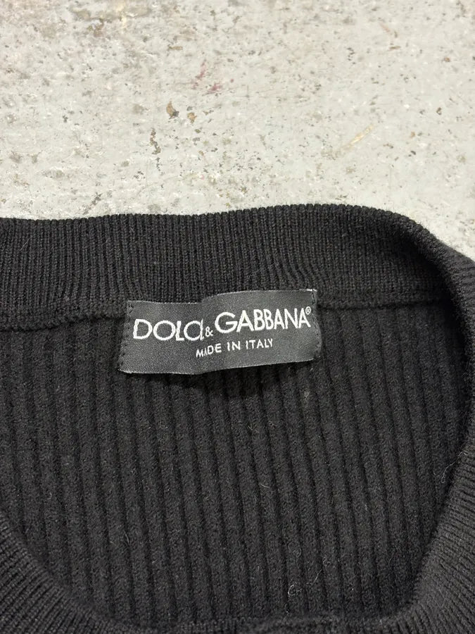2010s Dolce & Gabbana Black Henley Sweater rNJsMTy 8