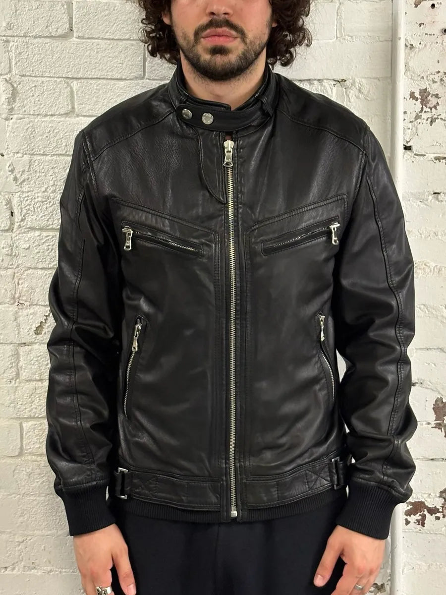 2010s Dolce & Gabbana Black Leather Biker Jacket WtZzYTC 1