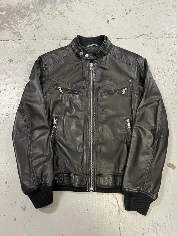 2010s Dolce & Gabbana Black Leather Biker Jacket WtZzYTC 3