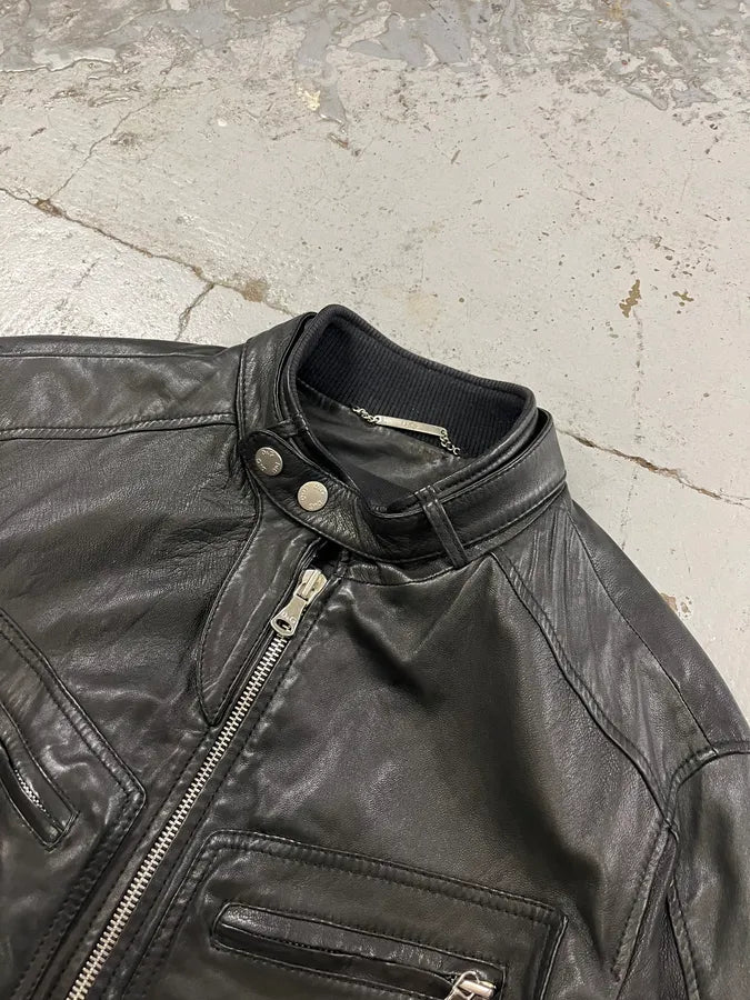 2010s Dolce & Gabbana Black Leather Biker Jacket WtZzYTC 4
