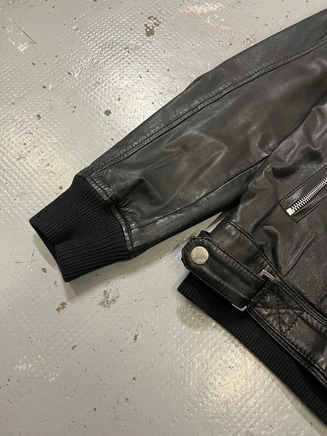 2010s Dolce & Gabbana Black Leather Biker Jacket WtZzYTC 5