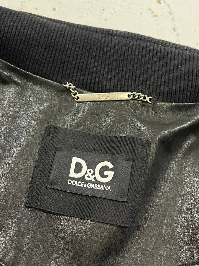 2010s Dolce & Gabbana Black Leather Biker Jacket WtZzYTC 8