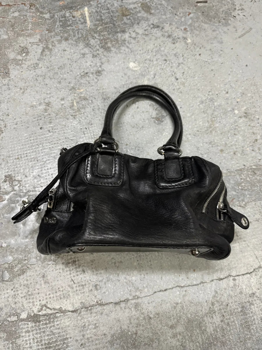 2010s Dolce & Gabbana Black Lily Multi Zips Leather Bag CRvlcKl 10