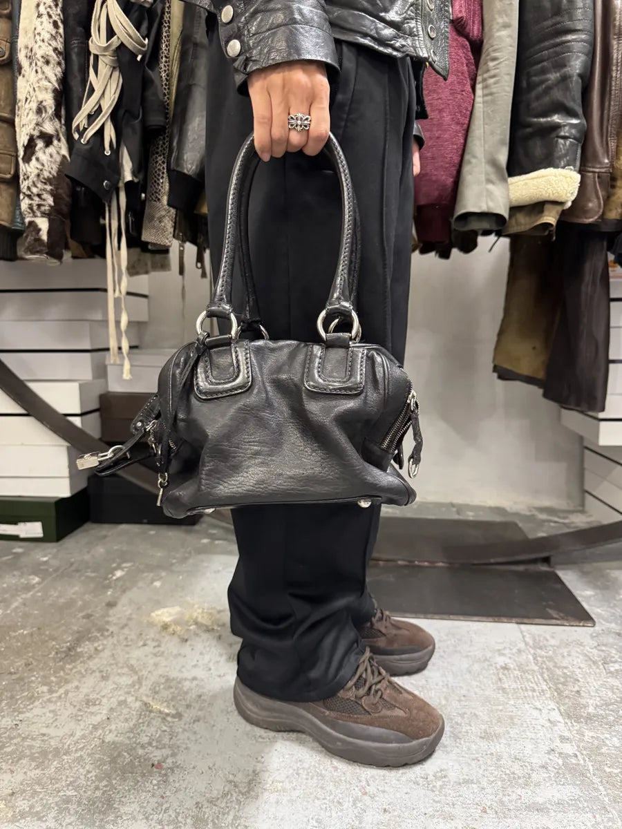 2010s Dolce & Gabbana Black Lily Multi Zips Leather Bag CRvlcKl 2