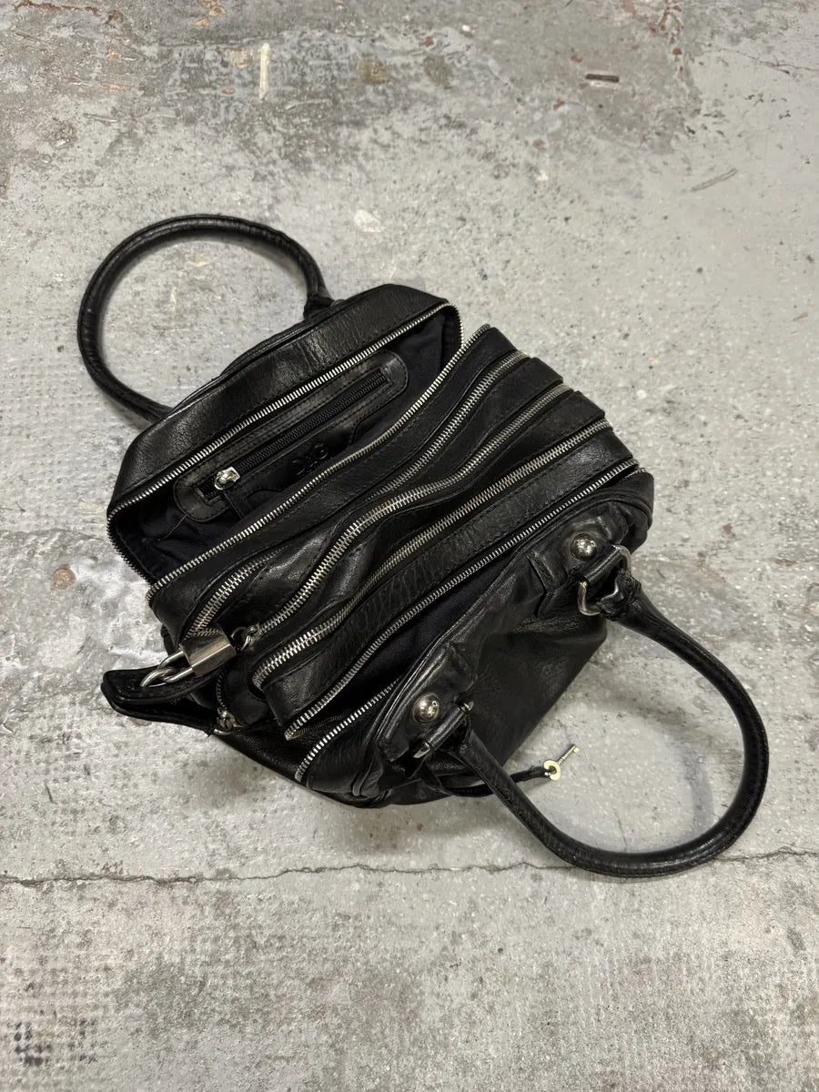 2010s Dolce & Gabbana Black Lily Multi Zips Leather Bag CRvlcKl 6