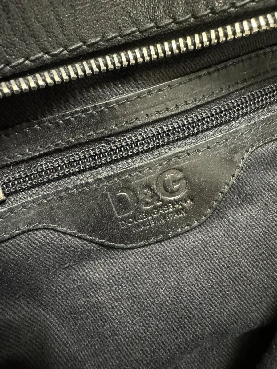 2010s Dolce & Gabbana Black Lily Multi Zips Leather Bag CRvlcKl 7