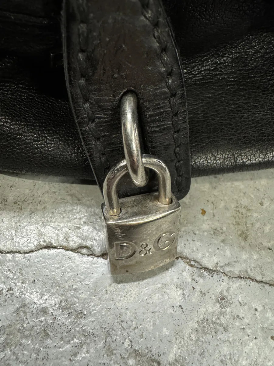 2010s Dolce & Gabbana Black Lily Multi Zips Leather Bag CRvlcKl 8