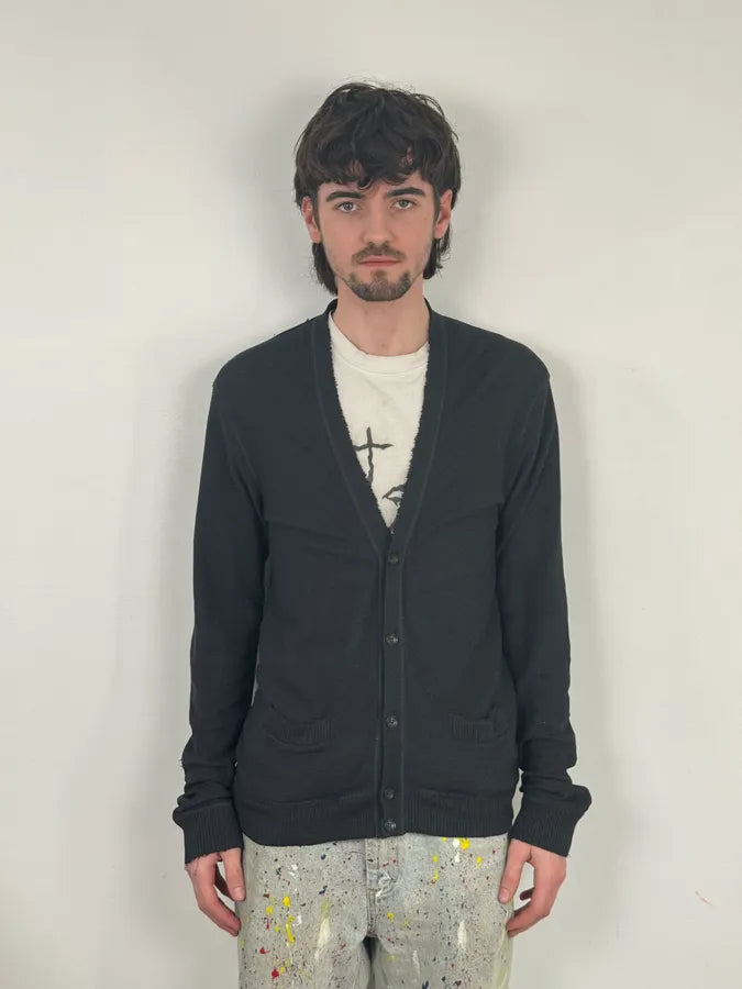 2010s Dolce & Gabbana Black Minimalist Cardigan Sweater UWVRjhd 1