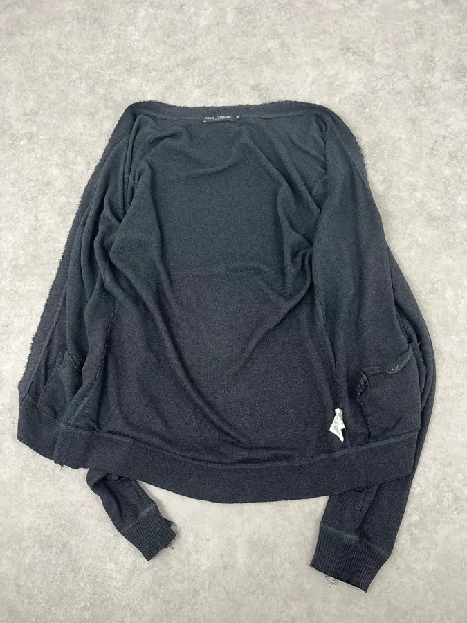 2010s Dolce & Gabbana Black Minimalist Cardigan Sweater UWVRjhd 7
