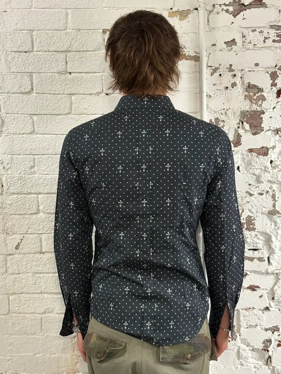 2010s Dolce & Gabbana Black Polka Dot Cross Print Shirt AokjgFO 2
